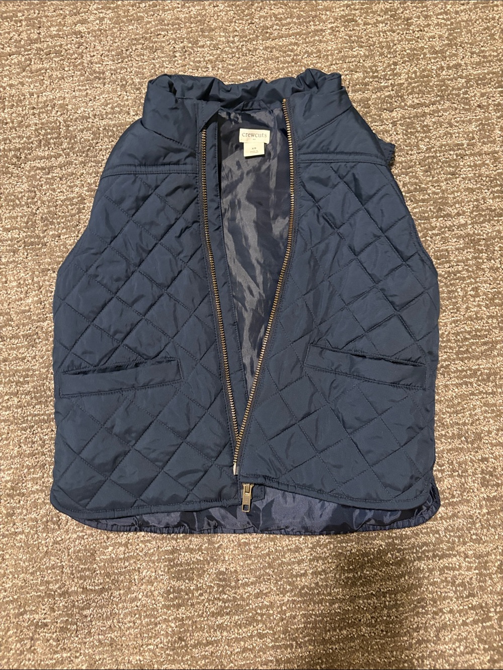 Crewcuts Quilted Navy Zip-Up Vest